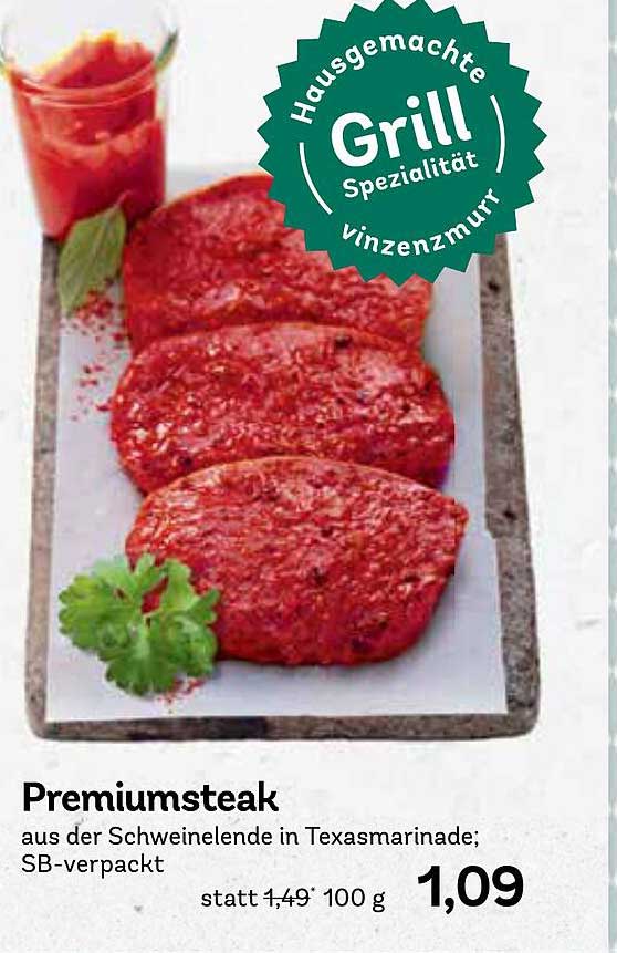 Premiumsteak aus der Schweinefilet in Texasmarinade; SB-verpackt