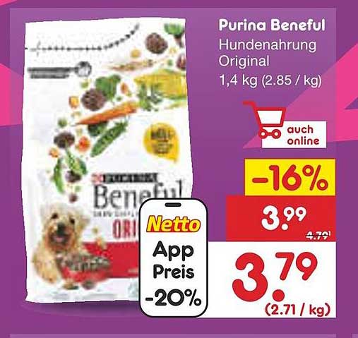 Purina Beneful Hundenahrung Original 1,4 kg