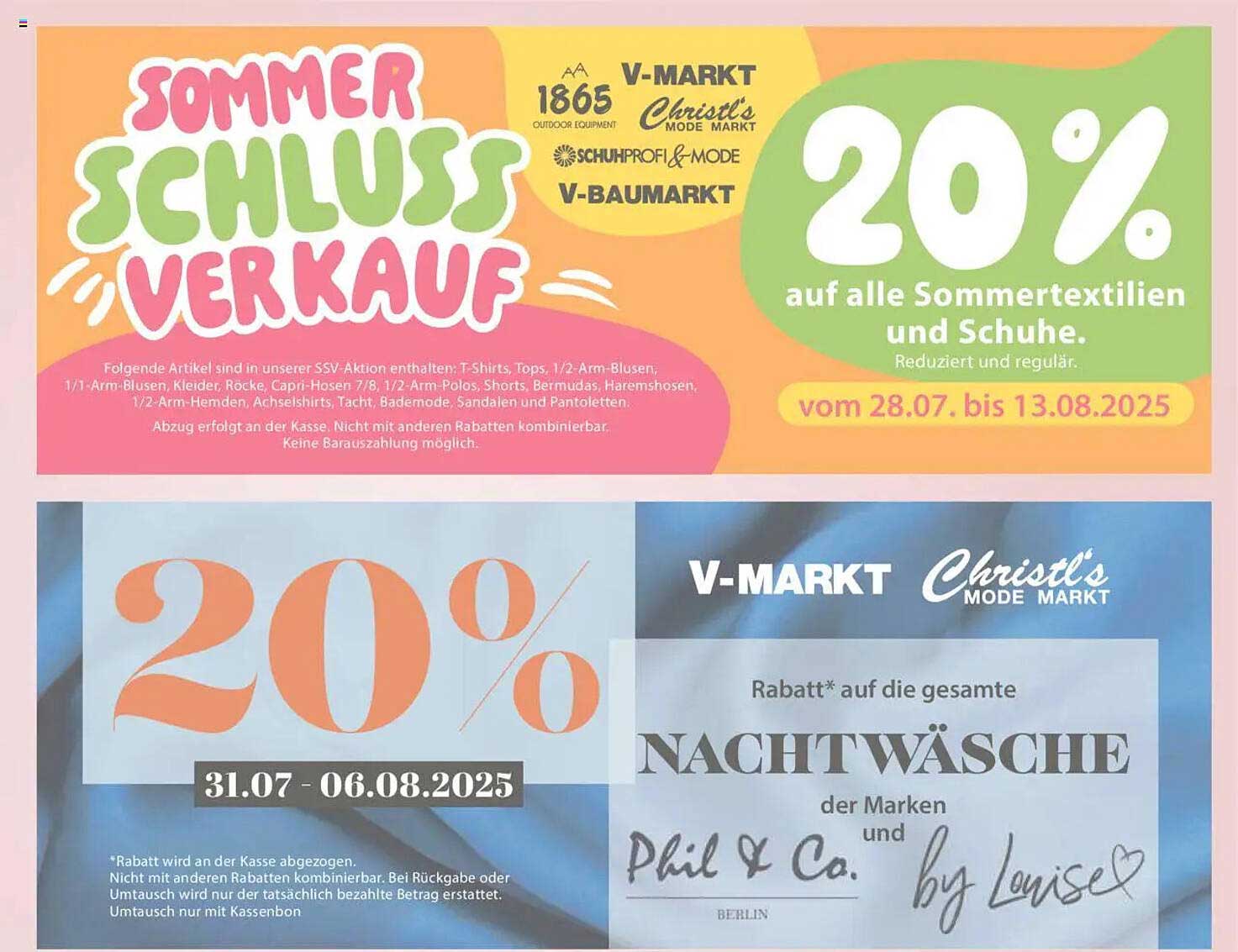 Rabatt auf die gesamte Nachtwäsche der Marken Phil & Co. und by Louise