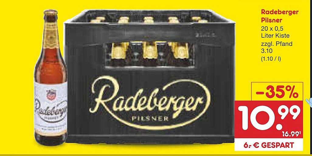 Radeberger Pilsner 20 x 0,5 Liter Kiste zzgl. Pfand