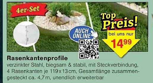 Rasenkantenprofile 4er-Set