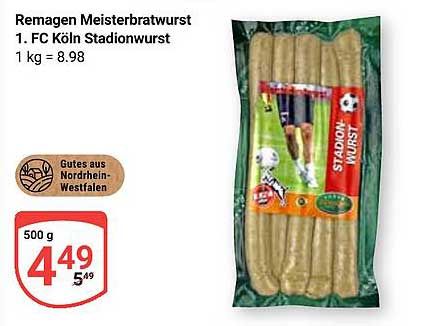Remagen Meisterbratwurst 1. FC Köln Stadionwurst