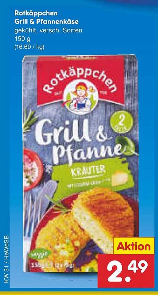 Rotkäppchen Grill & Pfannenkäse, gekühlt, verschiedene Sorten 150 g