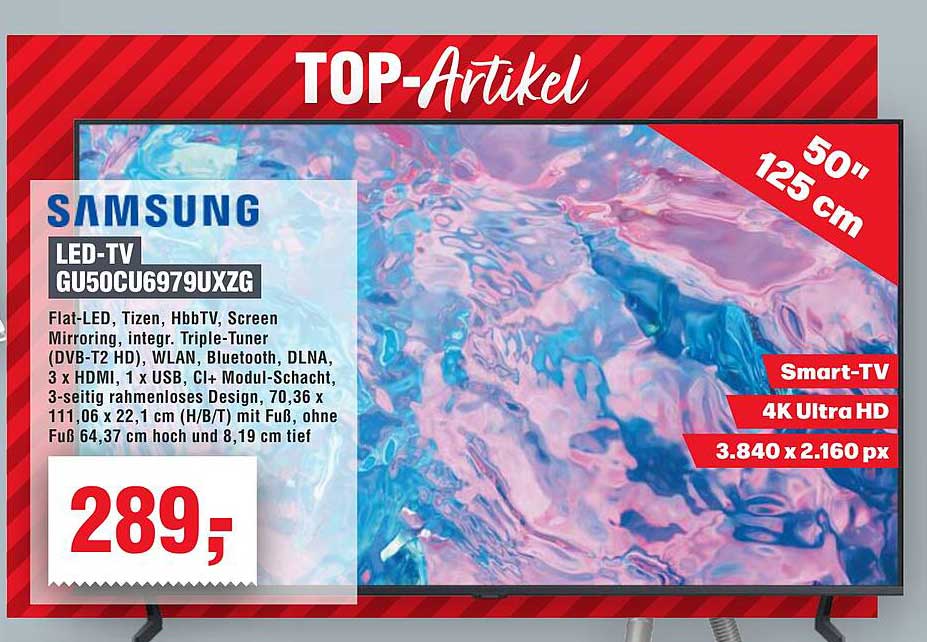 Samsung LED-TV GU50CU6979UXZG 50" 125 cm 4K Ultra HD
