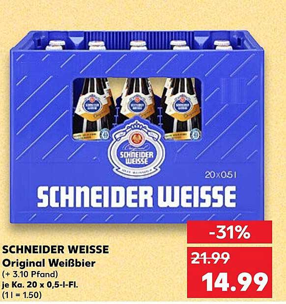 SCHNEIDER WEISSE Original Weißbier 20 x 0,5 l
