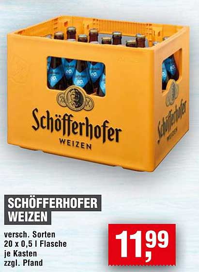 SCHÖFFERHOFER WEIZEN 20 x 0,5 l Flasche je Kasten