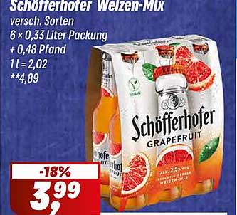 Schöfferhofer Weizen-Mix 6 x 0,33 Liter – Verschiedene Sorten