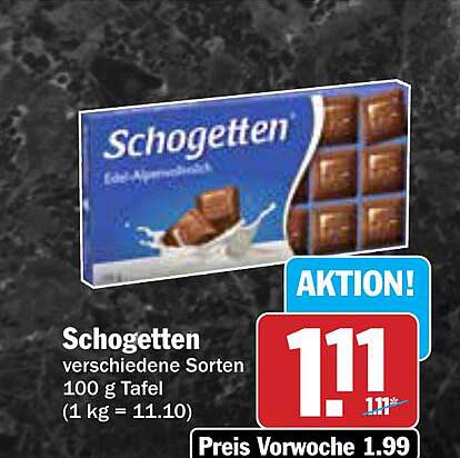 Schogetten verschiedene Sorten 100 g Tafel