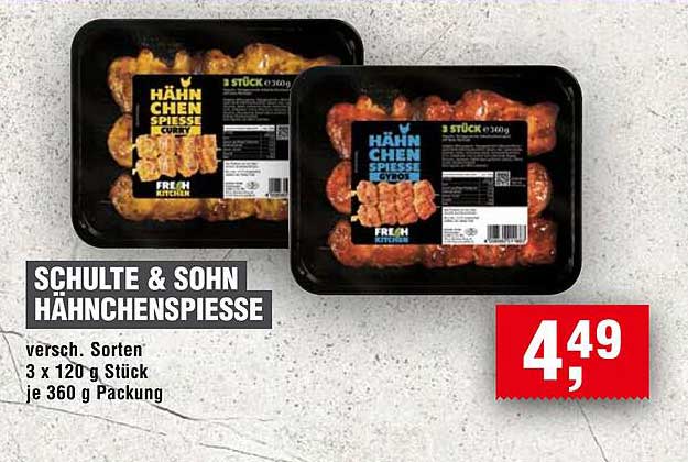 Schulte & Sohn Hähnchenspieße