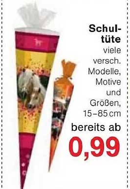 Schultüten – viele verschiedene Modelle, Motive und Größen, 15–85 cm