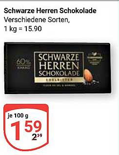 Schwarze Herren Schokolade - verschiedene Sorten