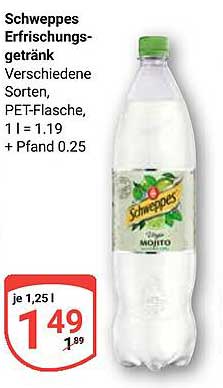 Schweppes Erfrischungsgetränk - verschiedene Sorten, PET-Flasche
