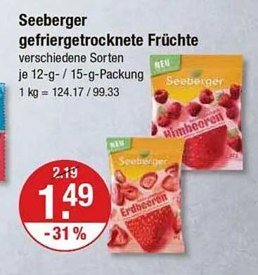 Seeberger gefriergetrocknete Früchte verschiedene Sorten je 12-g- / 15-g-Packung