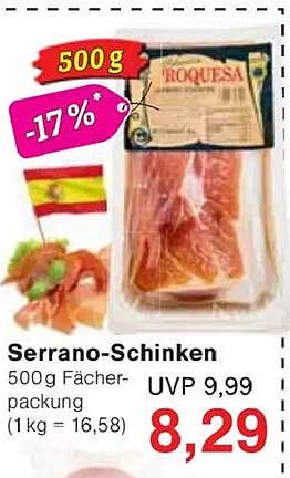 Serrano-Schinken 500g Fächerpackung
