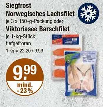 Siegfrost Norwegisches Lachsfilet oder Viktoriasee Barschfilet