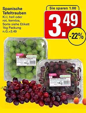 Spanische Tafeltrauben 1 kg Packung