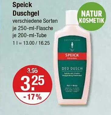 Speick Duschgel - verschiedene Sorten 250-ml-Flasche je 200-ml-Tube