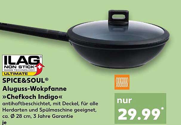 SPICE&Soul® Aluguss-Wokpfanne »Chefkoch Indigo«