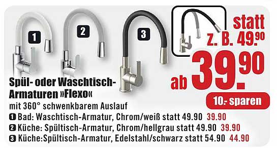 Spül- oder Waschtisch-Armaturen »Flexo«