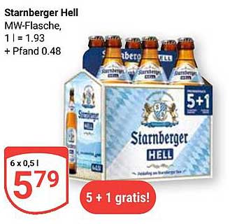 Starnberger Hell 6 x 0,5 l - 5 + 1 gratis!