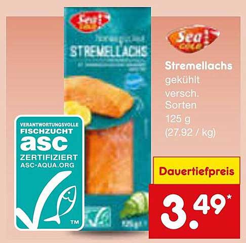 Stremellachs gekühlt - verschiedene Sorten 125 g