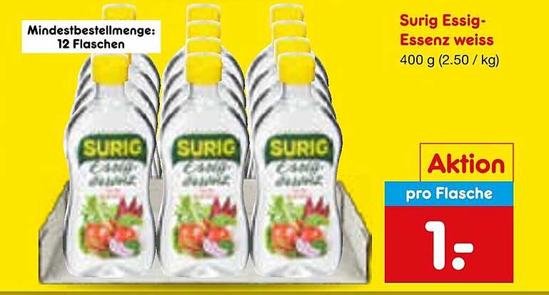 Surig Essig-Essenz weiss 400 g - pro Flasche nur 1,-