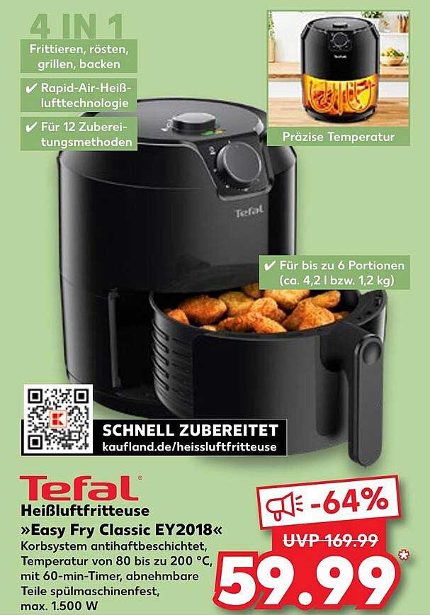 Tefal Heißluftfritteuse »Easy Fry Classic EY2018«