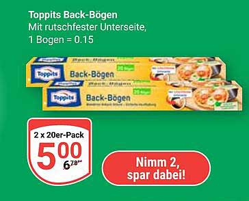 Toppits Back-Bögen 2 x 20er-Pack für nur 5,00 €