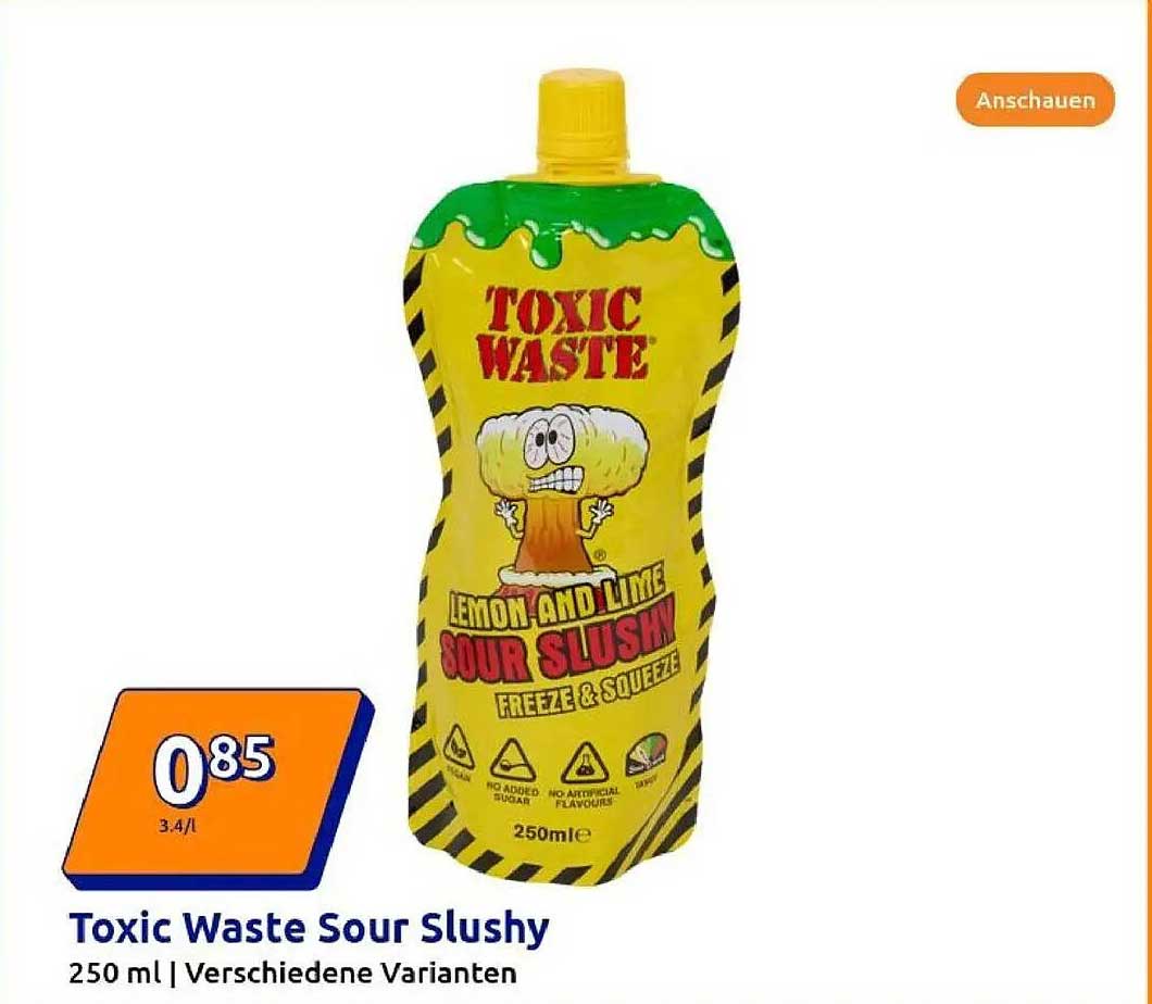 Toxic Waste Sour Slushy - Lemon and Lime 250 ml