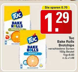 Tuc Bake Rolls Brotsnacks - Verschiedene Sorten 150g