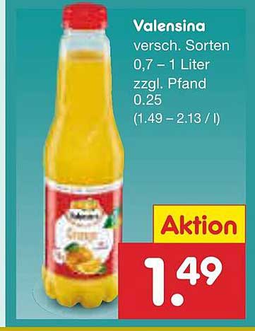 Valensina Fruchtsäfte 0,7 – 1 Liter verfügbar