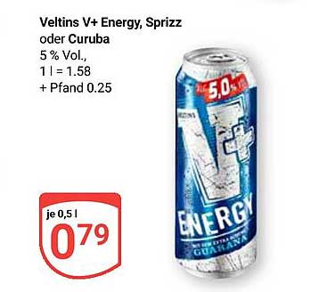 Veltins V+ Energy, Sprizz oder Curuba 0,5l