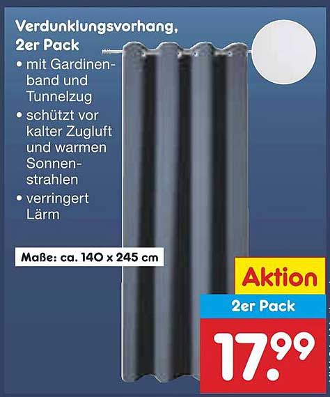 Verdunklungsvorhang, 2er Pack