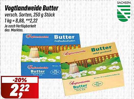 Vogtlandweide Butter - versch. Sorten, 250 g Stück
