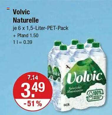 Volvic Naturelle je 6 x 1,5-Liter-PET-Pack
