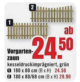 Vorgarten-Zaun kesseldruckimprägniert, grün