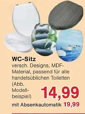 WC-Sitz in verschiedenen Designs mit Absenkautomatik