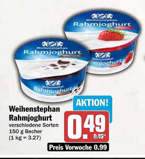 Weihenstephan Rahmjoghurt verschiedene Sorten 150 g Becher
