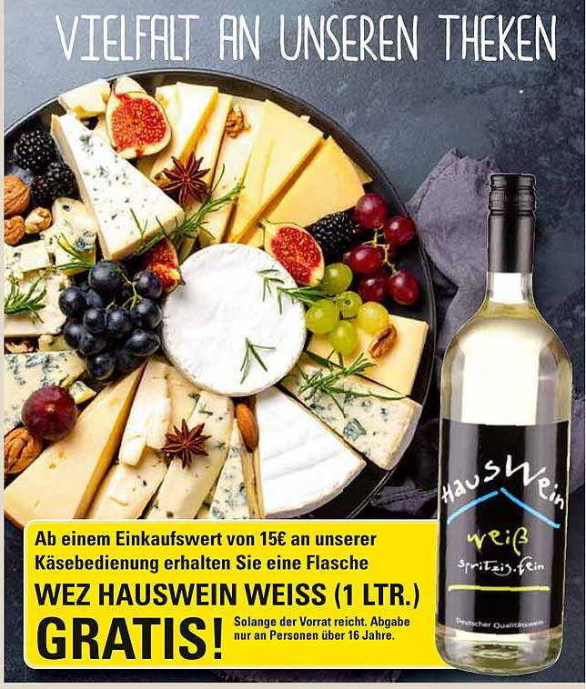 WEZ Hauswein Weiß (1 Ltr.) GRATIS bei 15€ Einkauf