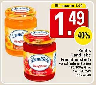 Zentis Landliebe Fruchtaufstrich - Erdbeeren & Aprikosen