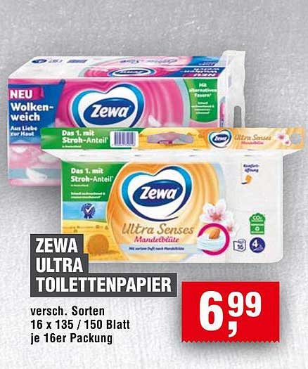 Zewa Ultra Toilettenpapier - Wolkenweich und Ultra Senses Mandelblüte
