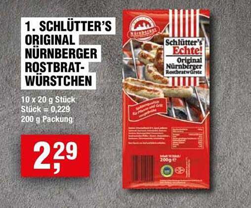 1. SCHLÜTTER'S ORIGINAL NÜRNBERGER ROSTBRAT-WÜRSTCHEN