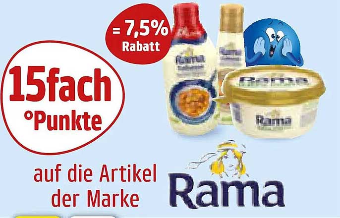 15fach °Punkte auf die Artikel der Marke Rama