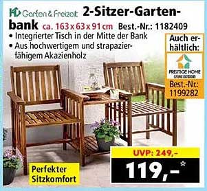 2-Sitzer-Gartenbank ka. 163 x 63 x 91 cm Best.-Nr.: 1182409