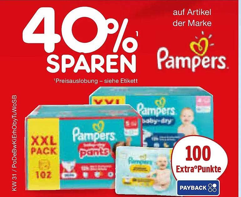 40% SPAREN auf Artikel der Marke Pampers