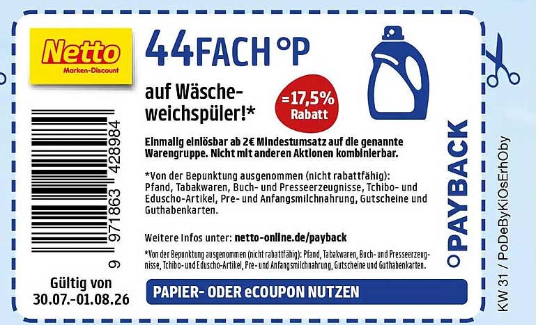 44FACH °P auf Wäsche-weichspüler!