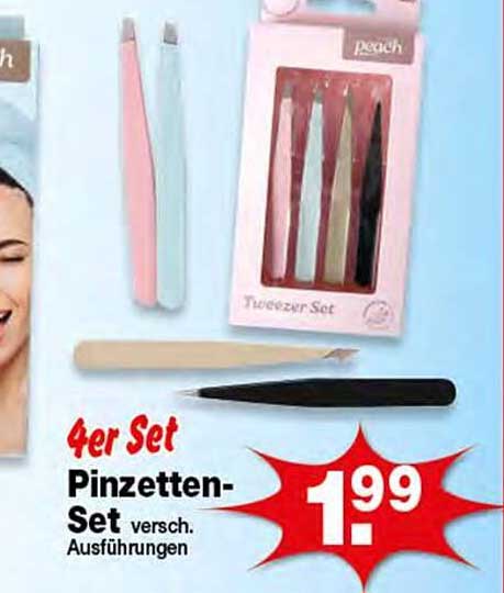 4er Set Pinzetten-Set versch. Ausführungen