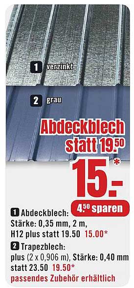 Abdeckblech statt 19.50