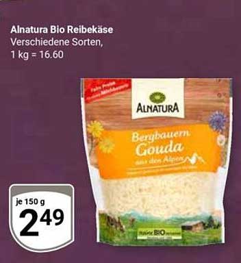 Alnatura Bio Reibekäse Verschiedene Sorten, 1 kg = 16.60