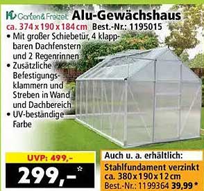 Alu-Gewächshaus
